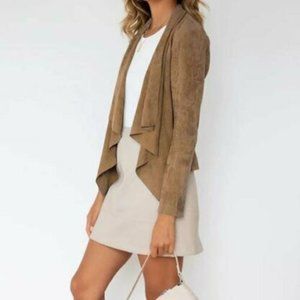 Romantichut Women's Brown Ruana Jacket Open Front Long-Sleeve Casual Size M